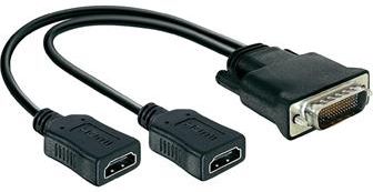 Delock Przejściówka HDMI, DVI, 65280, [1x Złącze męskie DMS-59 - 2x Złącze żeński (65280)