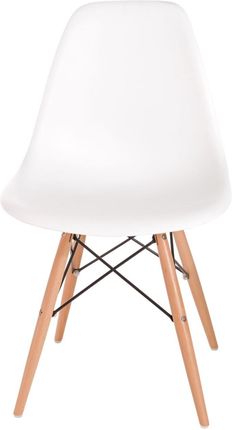 D2 krzesło P016W PP białe, drewniane nogi DK-24237