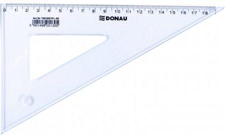 Ekierka DONAU, duża, 19cm, 60°, transparentna