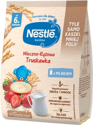 Nestle Kaszka mleczno-ryżowa Truskawka dla niemowląt po 6 Miesiącu 230g