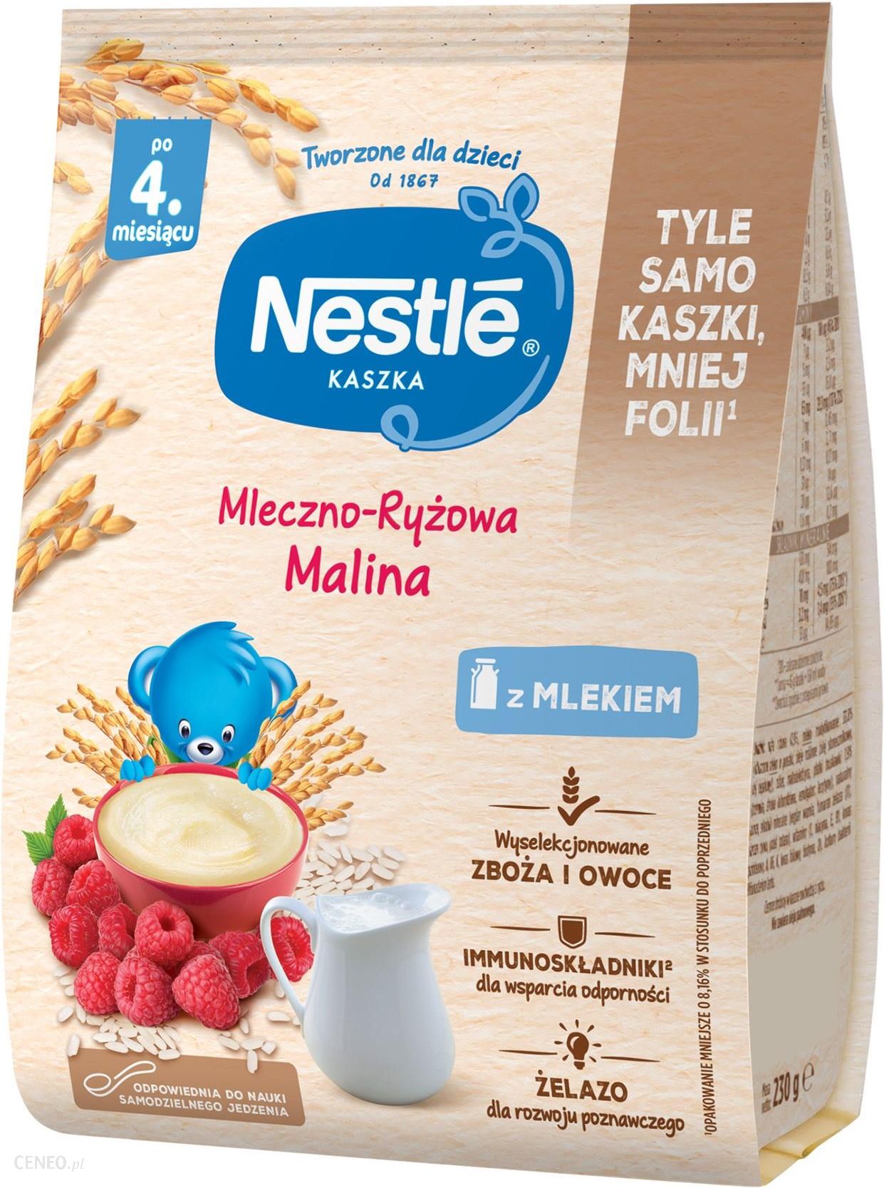 Nestle Kaszka Mleczno-Ryżowa Malina dla niemowląt po 4 Miesiącu 230g