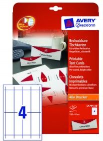 Avery Zweckform Stojące Identyfikatory Do Zadruku; A4, 40 Szt./Op., 120 X 45 Mm, Białe