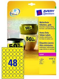 Avery Zweckform Etykiety Heavy Duty; A4, 20 Ark./Op., Śr. 30Mm, Żółte, Poliestrowe
