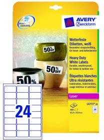 Avery Zweckform Etykiety Heavy Duty Białe 63,5 X 33,9 Mm, 24 Etykiety/A4