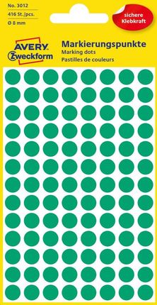 Avery Zweckform Kółka Do Zaznaczania Kolorowe; 416 Etyk./Op., Śr. 8 Mm, Zielone