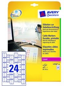 Avery Zweckform Etykiety Do Oznaczania Kabli 60 X 40 Mm Do Drukarek Laserowych 24 Etykiet/A4
