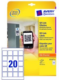 Avery Zweckform Etykiety Do Qr Kodów 45 X 45 Mm, 20 Etykiet/A4