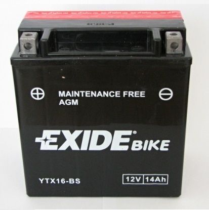 Exide Bike Maintenance Free Agm 12V 14 Ah 215A Ytx16-Bs