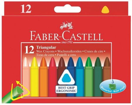 Faber Castell Kredki Świecowe Trójkątne 12 Kolorów