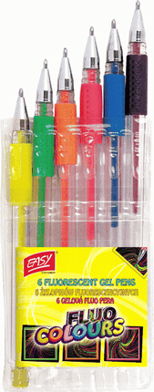 Wkr Długopisy Żelowe Fluo 6 Kolorów