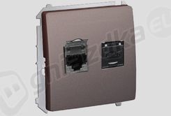 Zdjęcie Kontakt-Simon Gniazdo Komputerowe Rj45 Kat.6 Podwójne Ekranowane Bez Ramki Basic Moduł Inox Metalizowany Bm62E.01/21 - Będzin