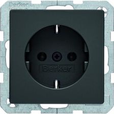 Zdjęcie Hager Gniazdo Schuko Antracyt Aksamit Lakierowany 47436086 - Tychy