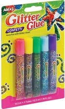 Zdjęcie Amos Klej z brokatem confetti GCF10B5 10,5 ml x 5 kolorów  - Lipsko