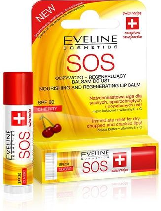 Eveline odżywczo regenerujący balsam do ust SOS spf-20 cherry 4,5ml
