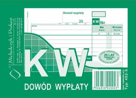 Michalczyk&Prokop KW - dowód wypłaty, A6, wielokopia /402-5/