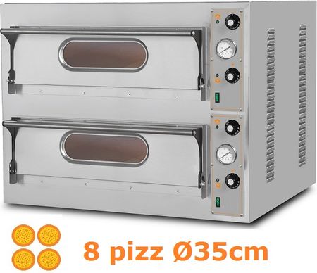 Made In Italy Piec Do Pizzy 2-Komorowy Włoski 2X4 Pizze 35 Cm, 226759