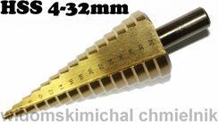 Zdjęcie Mar-Pol Wiertło stożkowe stopniowe 4-32 mm HSS tytan - Wrocław