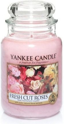 Yankee Świeca zapachowa Świeże róże (duży słój) 