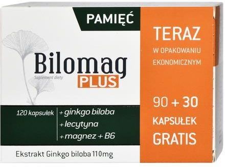 Bilomag Plus 90 + 30 kapsułek - zdjęcie 1 Bilomag Plus 90 + 30 kapsułek