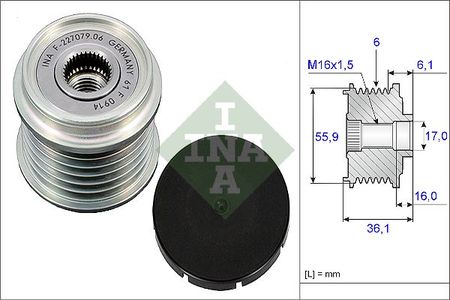 Alternator - sprzęgło jednokierunkowe INA 535 0026 10