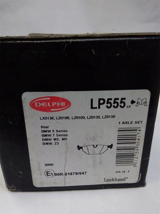 Zestaw klocków hamulcowych, hamulce tarczowe DELPHI LP555