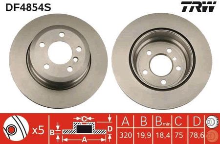 Tarcza hamulcowa TRW DF4854S