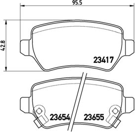 Zestaw klocków hamulcowych, hamulce tarczowe BREMBO P 59 038