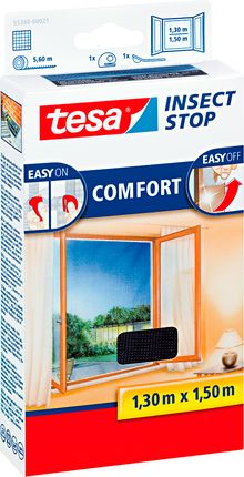 Tesa Moskitiera na okno COMFORT 1,3m x 1,5m czarna