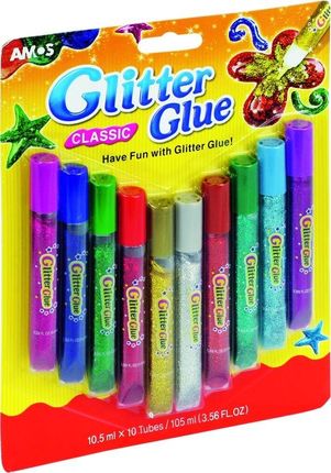 Klej Glitter Glue Classic 10 Kolorów Blister Amos