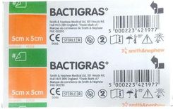 BACTIGRAS Opatrunek parafinowy z chlorhexydyną  5cm * 5cm - Apteczki i materiały opatrunkowe