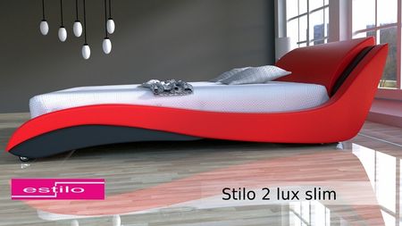 Estilo Łóżko do sypialni Stilo-2 Lux Slim 200x200 skóra naturalna