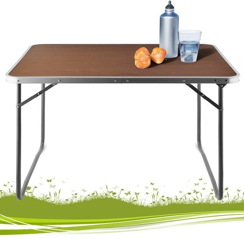 Wideshop Aluminiowy Składany Stolik Z Płytą Mdf - zdjęcie 1 Wideshop Aluminiowy Składany Stolik Z Płytą Mdf