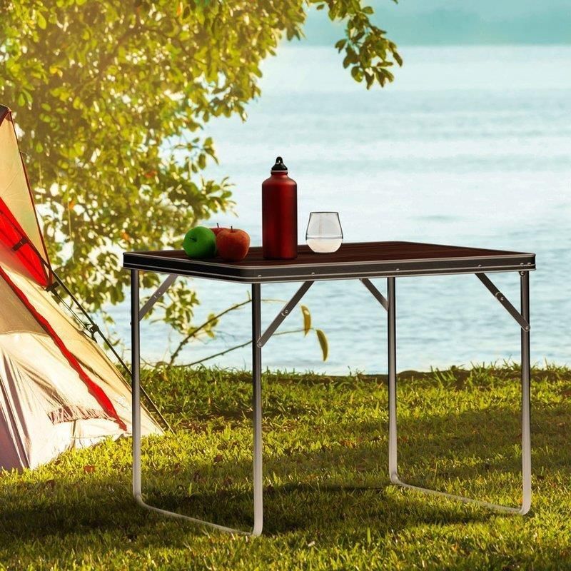 Wideshop Aluminiowy Składany Stolik Z Płytą Mdf - zdjęcie 2 Wideshop Aluminiowy Składany Stolik Z Płytą Mdf
