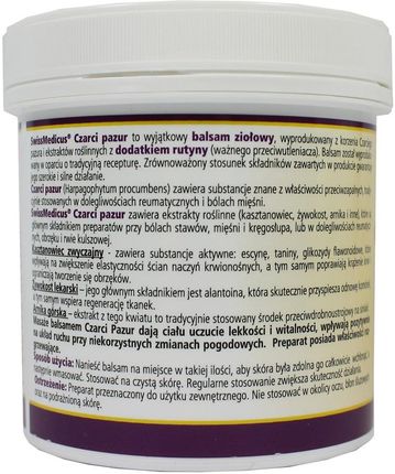 CZARCI PAZUR z rutyną i ziołami Balsam ziołowy - 250 ml - zdjęcie 2