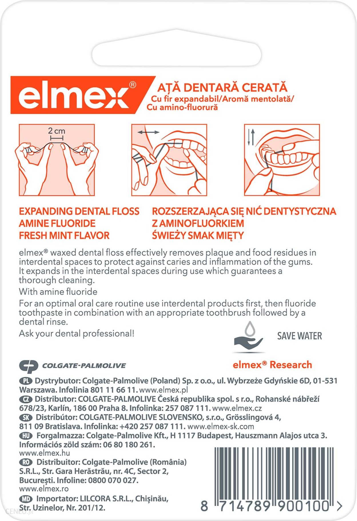 elmex nić dentystyczna woskowana 50 m