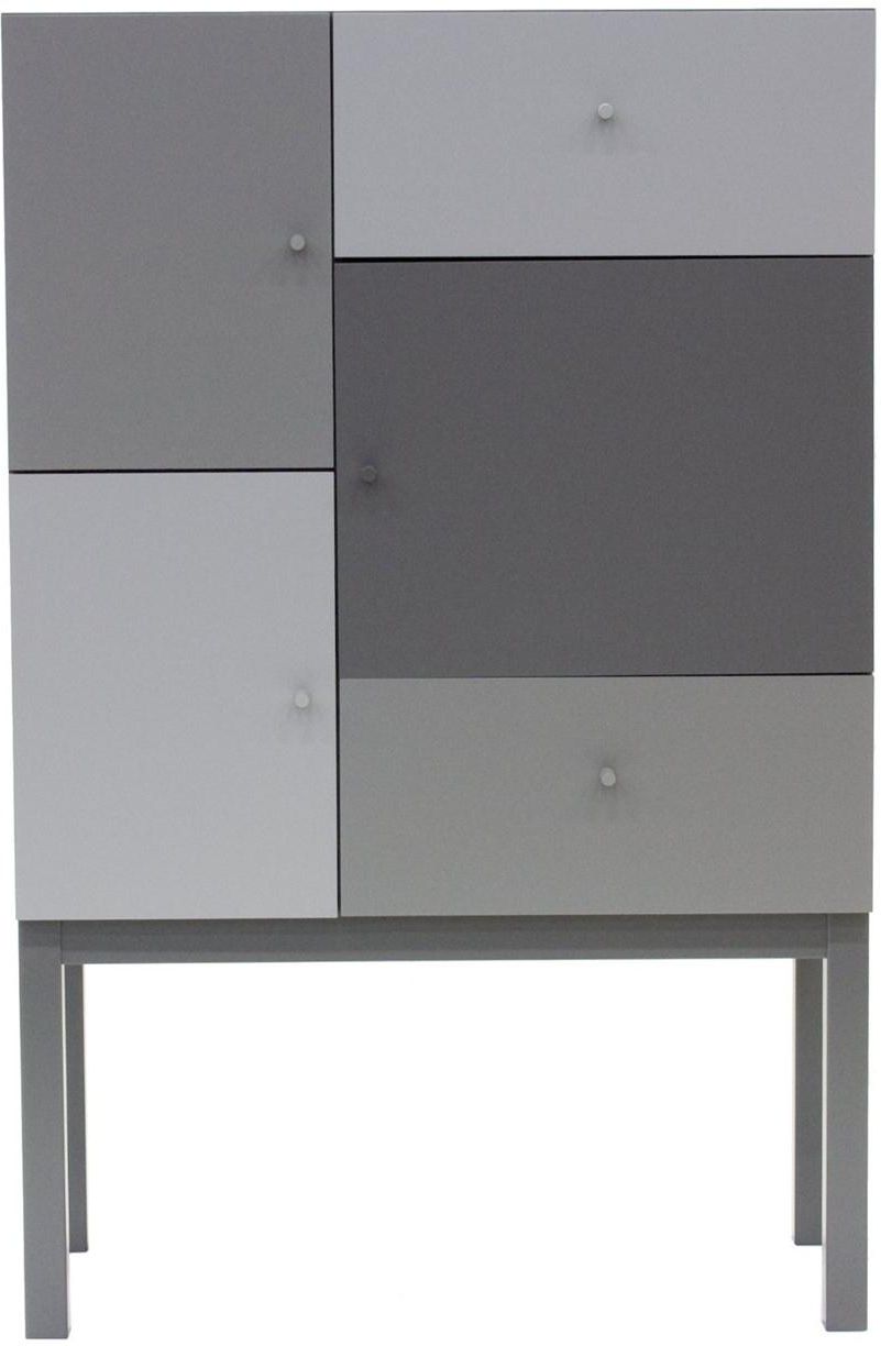 Tenzo Color Nowoczesna Komoda Szary Lakier Matowy, 2 Szuflady, 3 ...