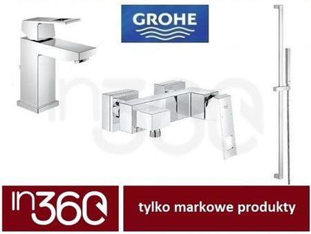 Grohe Eurocube Zestaw umywalkowa prysznicowa 23137000+23145000+27702000 chrom