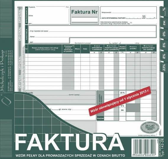 Michalczyk I Prokop Faktura Brutto 23 A4 Uproszczona O1k