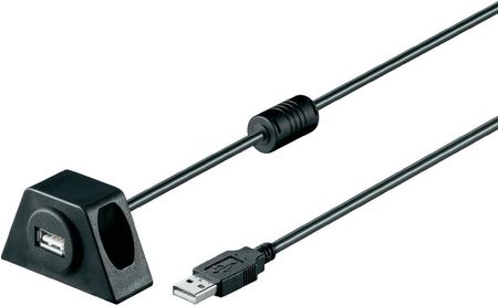 Goobay 1x Złącze męskie USB 2.0 A - 1x Złącze żeńskie USB 2.0 A 0.60 m montowalny Czarny (4040849954443)