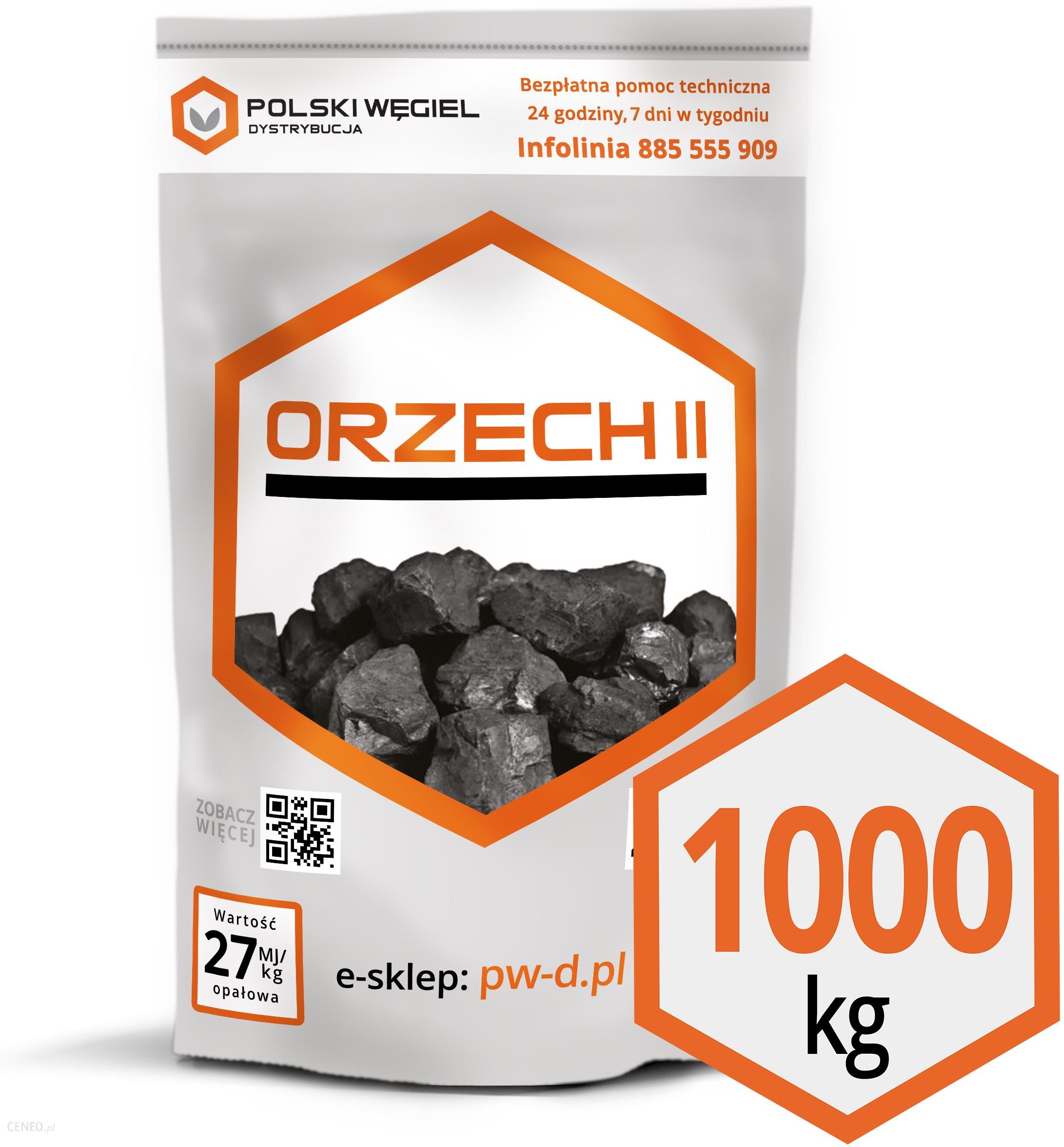 Materiały opałowe Polski Węgiel ORZECH II Węgiel Kamienny 27MJ Pakowany