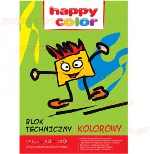 Happy Color Blok Techniczny Kolor 170G A3 10 Arkuszy