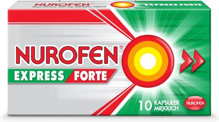 Nurofen Express Forte ibuprofen 400mg 10 kapsułek leki przeciwbólowe