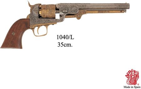 Denix Grawerowana Replika - Kapiszonowy Colt Rewolwer Navy Usa 1851R.