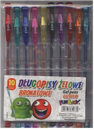 Titanum Długopisy Żelowe Brokatowe Fun&Joy 10 Kol