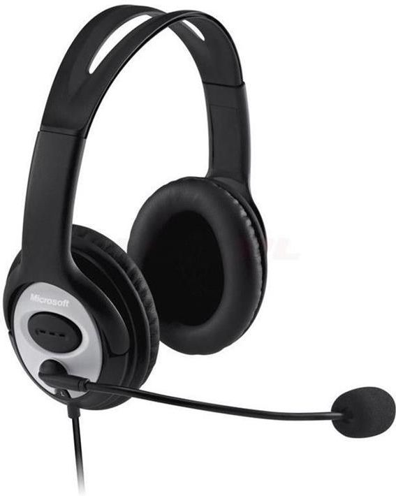Cuscinetti Auricolari In Schiuma + Coprimicrofono Per Microsoft LifeChat LX-3000 – Ricambio Nero
