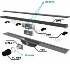 Zdjęcie I-drain Linearis ABS odpływ liniowy kompletny 80cm ABS4M08001Y1 - Pszów