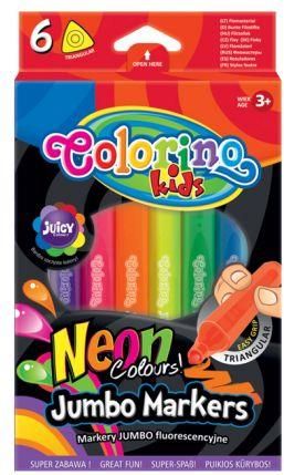 Colorino Flamastry Jumbo Trójkątne Neon 6 Kolorów