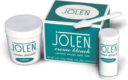 Jolen Creme Bleach Lightens excess dark hair Rozjaśniacz włosków na twarzy ramionach ciele i brwi DUŻE OPAKOWANIE 28g 113g