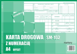 Emeko Karta drogowa A4 Sm - 102 numeracją 708 DR708