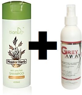 Tiande szampon przeciw siwieniu 420ml + Grey away 200ml